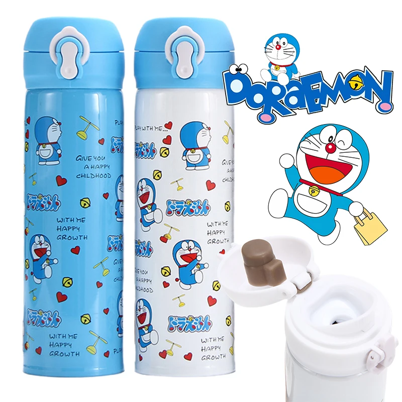 500ml Doraemon Insulation Cup Student Water Cup Fashion Stainless Steel Gift Mug Anime Car Water Bottle Sports Water Thermal Cup