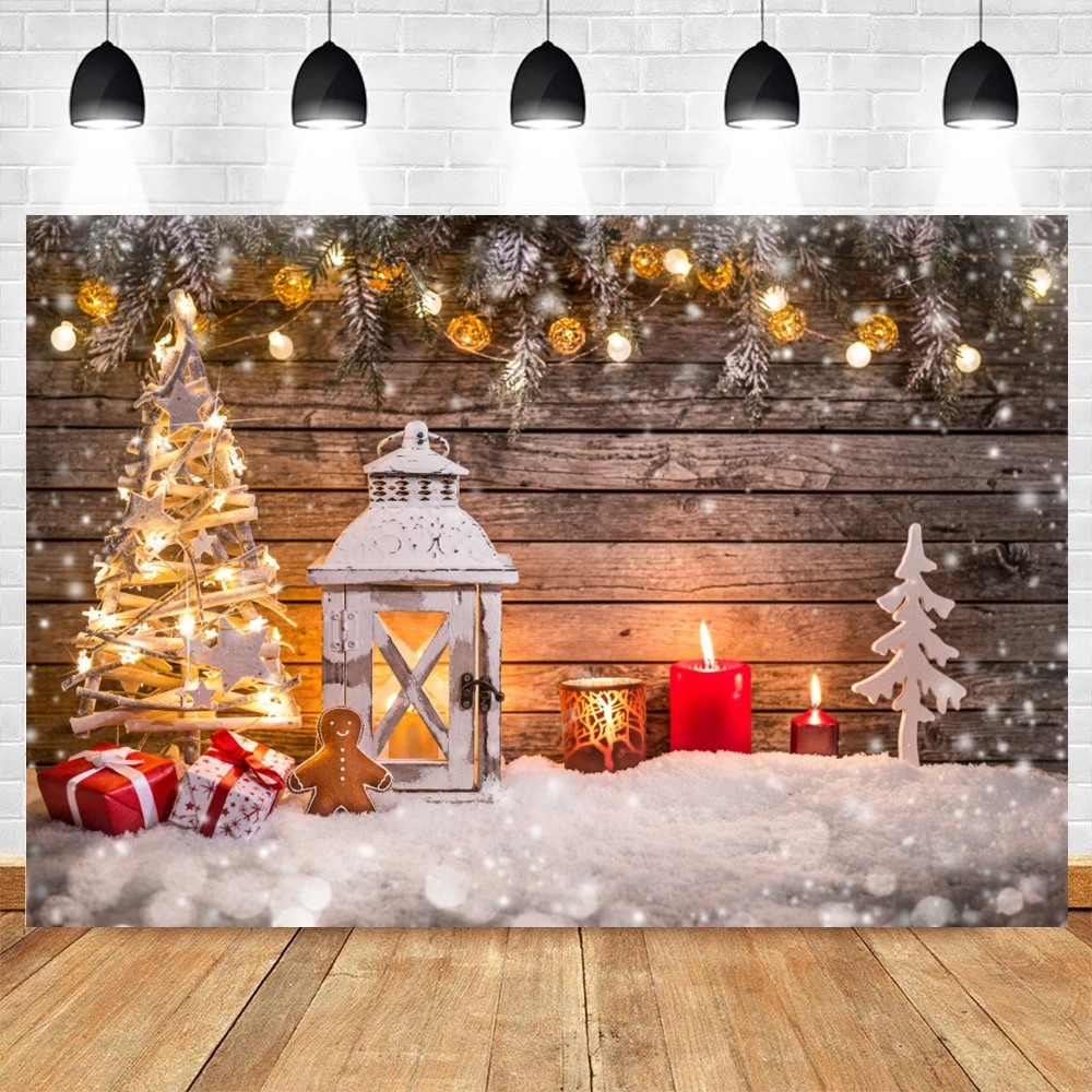 Фон для фотосъемки с изображением деревянной рождественской елки