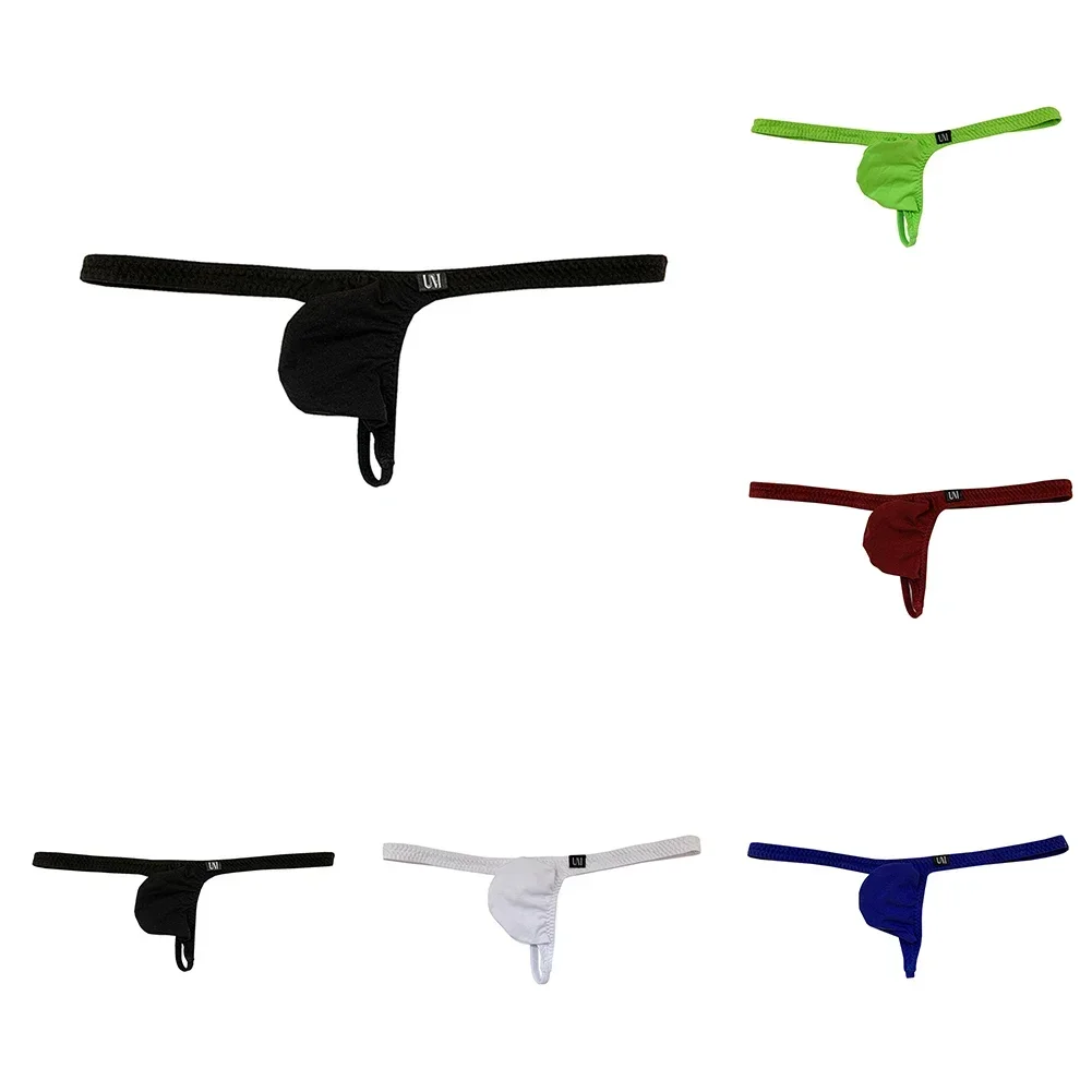 Mens Sexy Low Rise Jockstrap Cotton Bulge Pouch T-back G-string Shorts Thong Open Butt Briefs Underwear Underpants