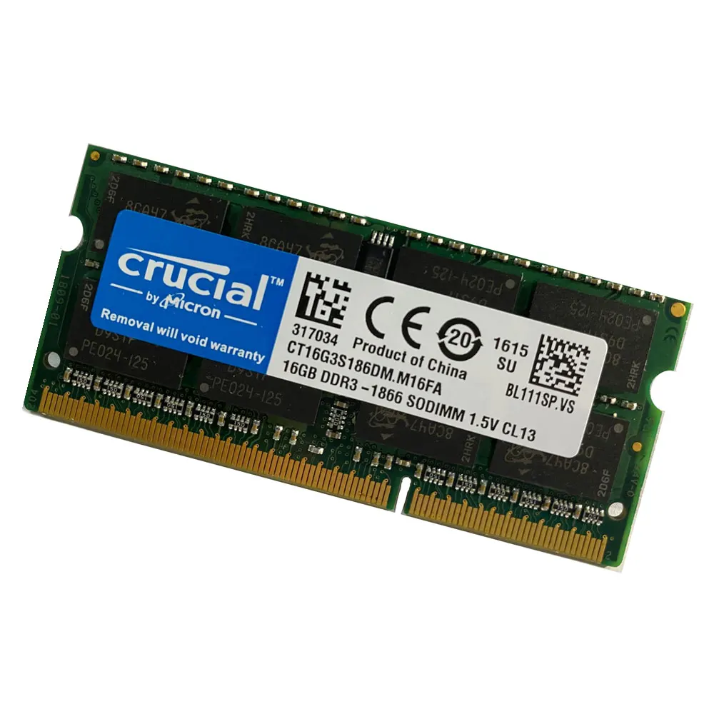 Imagem -03 - Sodimm 1.35v 1.5v Notebook Memória Ram Crucial-ddr3 e Ddr3l 16gb 1600mhz 1866mhz Pc312800 Pc3-14900