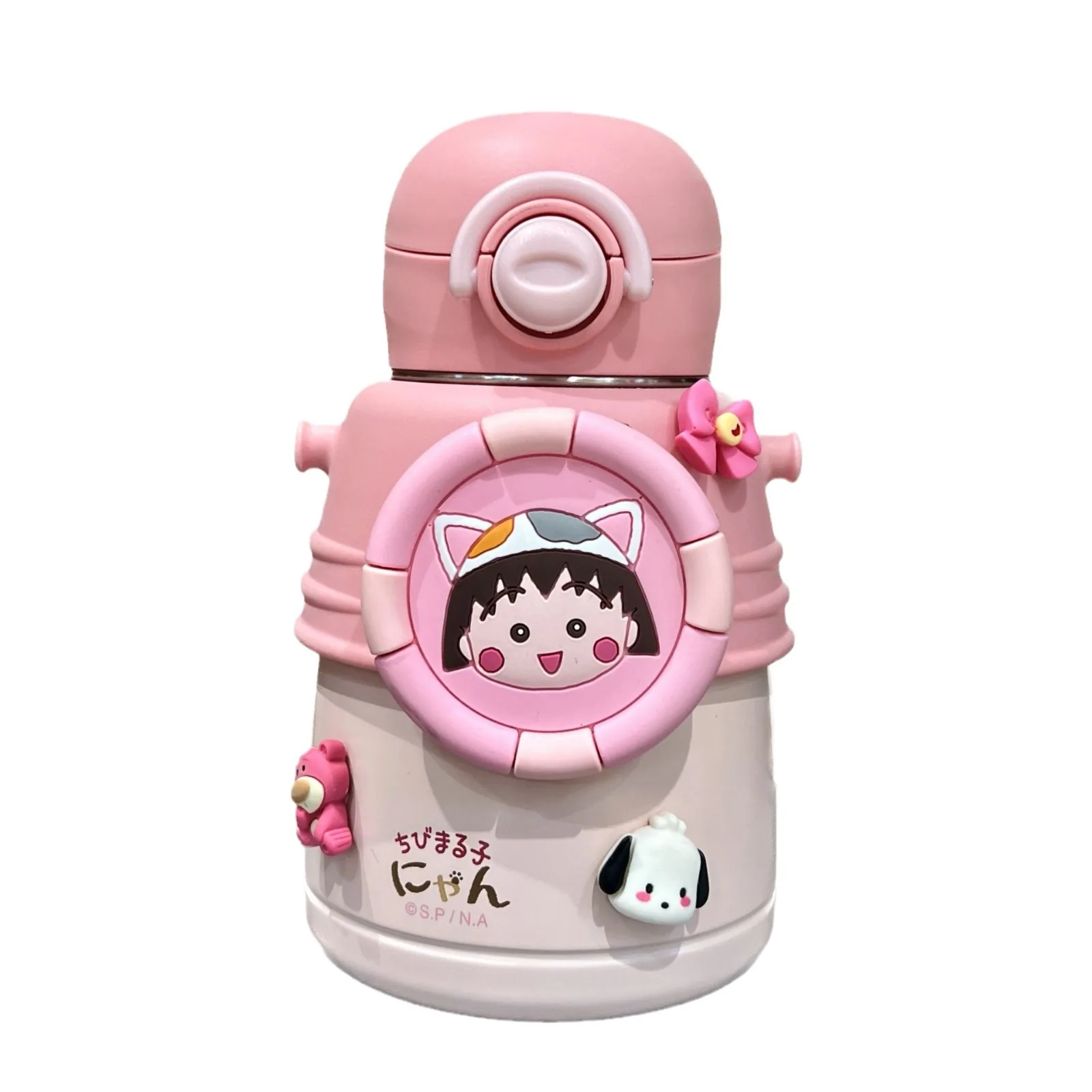 Copo térmico infantil, Copo de palha, Jardim de infância, Menina, Escola de Alunos, Chaleira, Garrafa de água quente, Sanrio Hello Kitty, 600ml