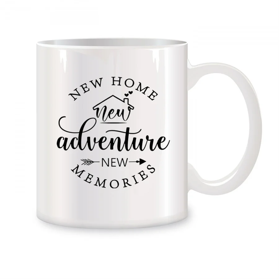 

New Home New Adventure New Memories Mugs For House Warming Gifts Birthday Gifts Novelty Coffee Ceramic Tea Cups White 11 oz