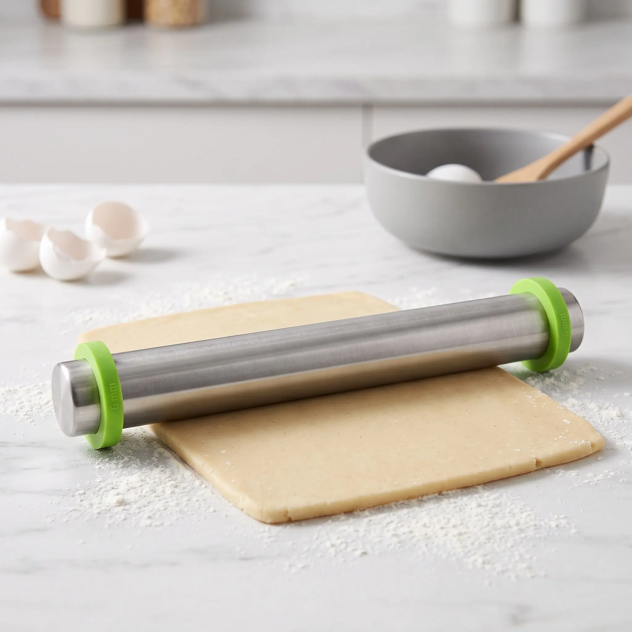 2Sets Rolling Pin Thickness Rings Silicone Adjustable Dough Spacer Bands 2Mm 4Mm 6Mm 8Mm Pastry Control Rings Kitchen Baking