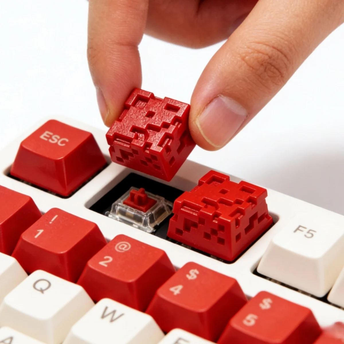 Personalized Resin DIY Key caps Red Resin Cross Axis Mechanical Keyboard Keycap Universal Accessories