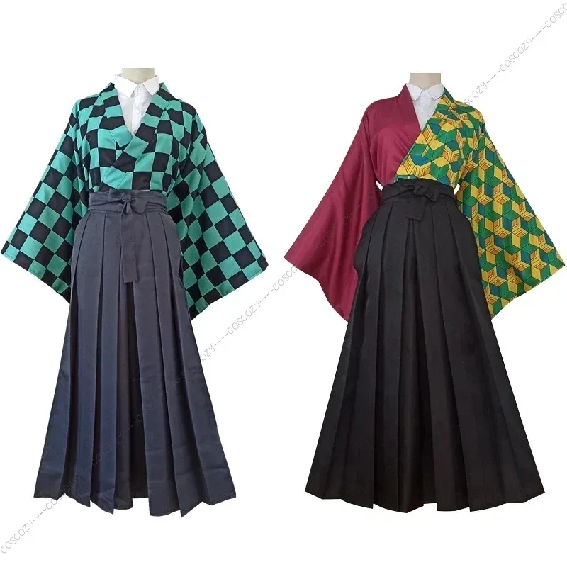 2025 이이 애니메이션 기모노 세트 탄지로 네즈코 시노부 기유 코스프레 드레스 할로윈 카니발 파티 의상
