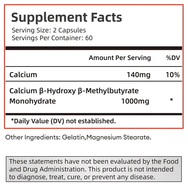 HMB Supplements - Replenish Energy and Improve Endurance, Promote Muscle Growth and Recovery Relieve Muscle Loss