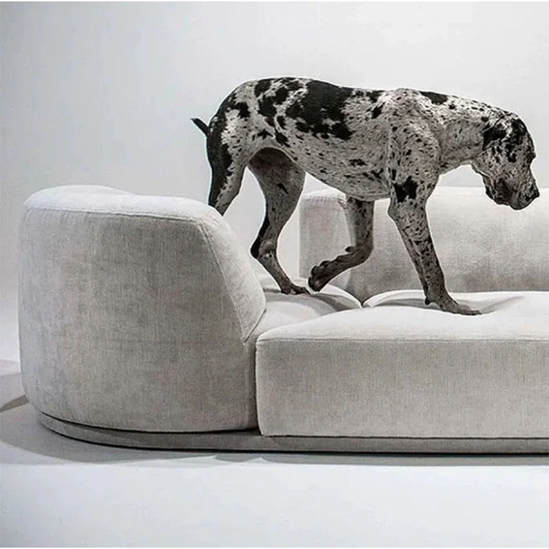 Modular L-Shaped Combination Sofa Set Comfortable Luxury Casual Corner Design Interchangeable Foot Pads Fabric Durable