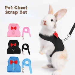 Rabbit Harness Soft Mesh Small Pet No Pull Comfort Padded Vest for Bunny Guinea Pigs Squirrels and Other Small Animal