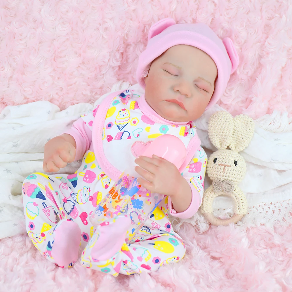 18inch Realistic Reborn Sleeping Baby Dolls Girl Levi Full Body Silicone Vinyl  Already Painted Finished Doll Christmas Toy Gift