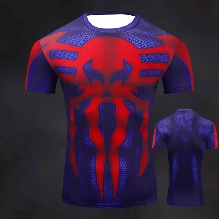 بدلة ممارسة اللياقة البدنية الصيفية COS Marvel Nightwing Captain America Super Hero ثلاثية الأبعاد للبالغين والأطفال ملابس الوالدين والأطفال #4