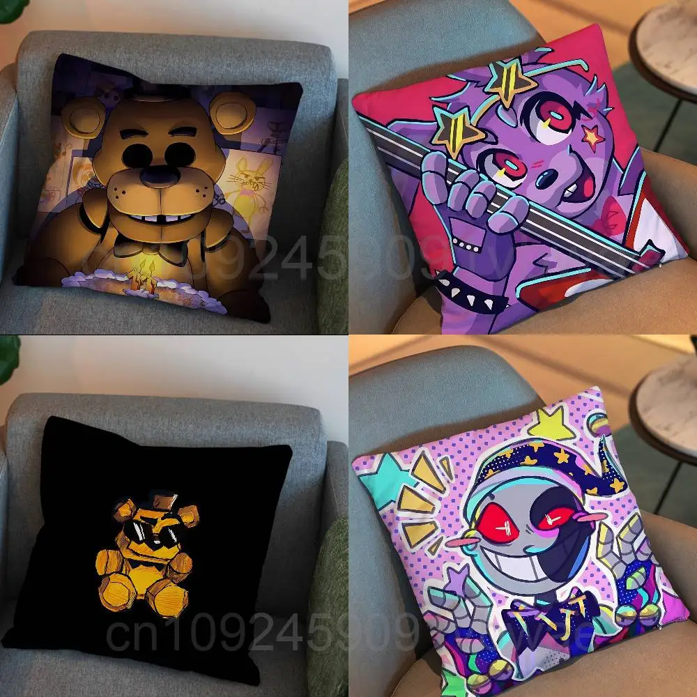 halloween Bonnie FNAF Glamrock Freddy Pillow Case Office Cushions Suitable For Sofa Car Bedroom Decorative Cushion Cover
