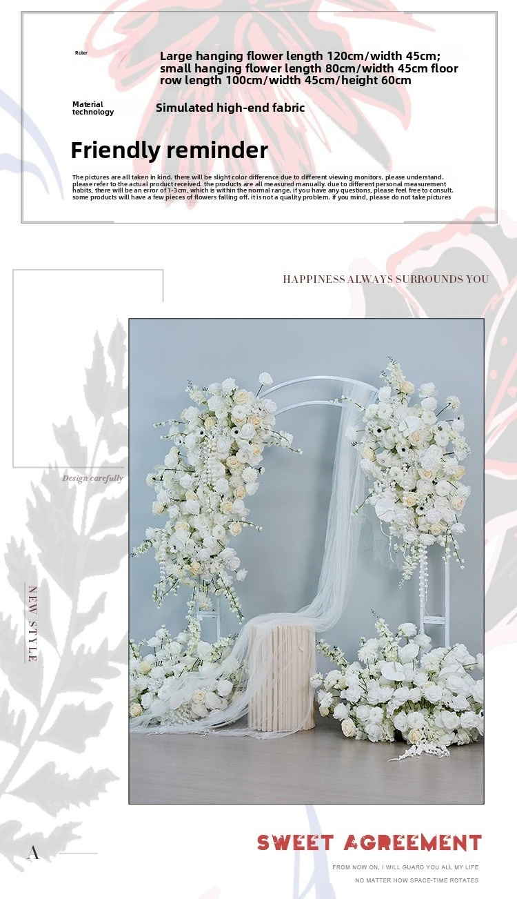 Künstliche Blumenkugel Blumenreihe Hochzeitsbogen-Dekoration Kunstblumen-Tischdekoration Schaufenster-Display Eventplaner Großhandel – Detail 7