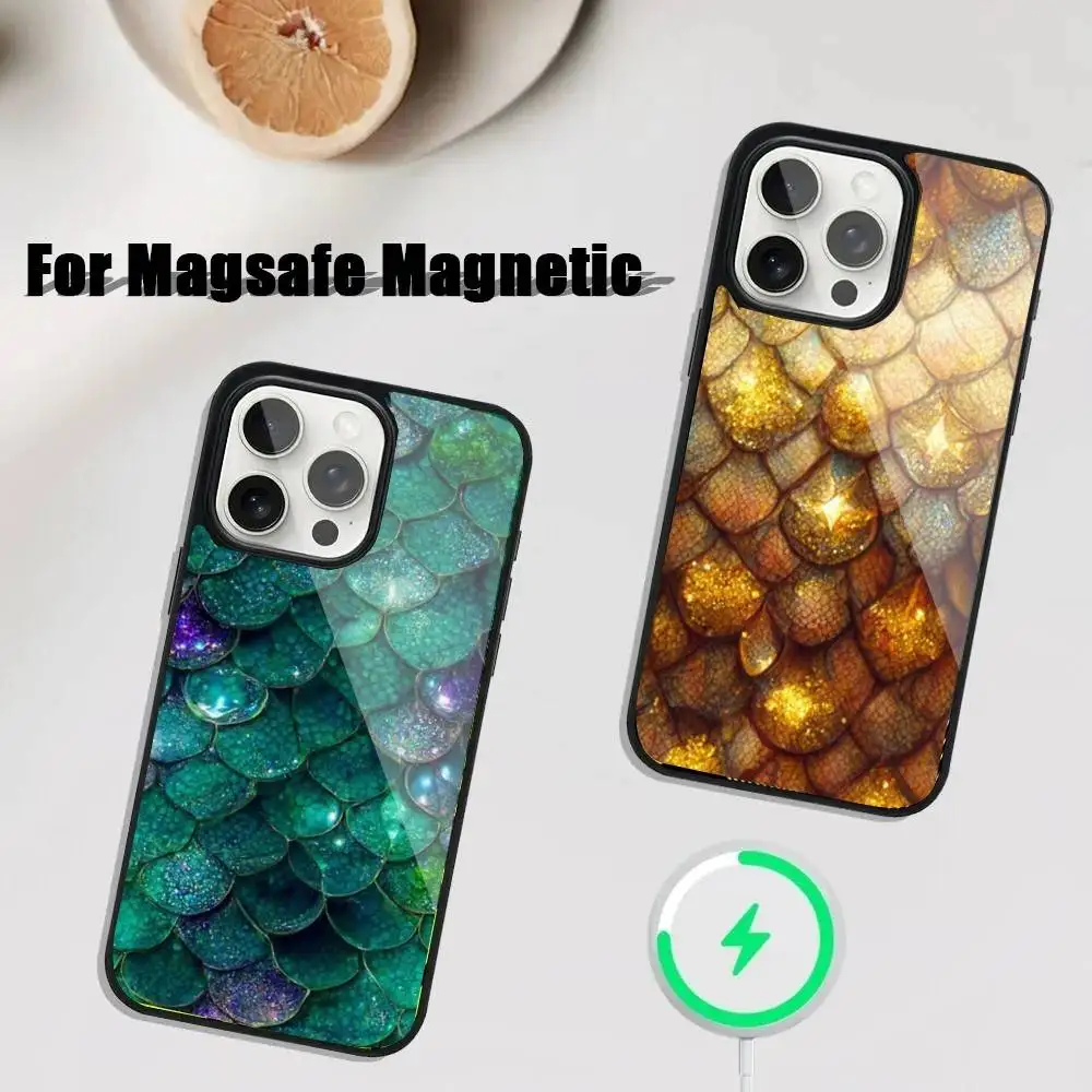 

Dragon Scale Phone Case For iPhone 16,15,14,13,12,11,Plus,Pro,Max Mini Magsafe Magnetic Wireless Charging