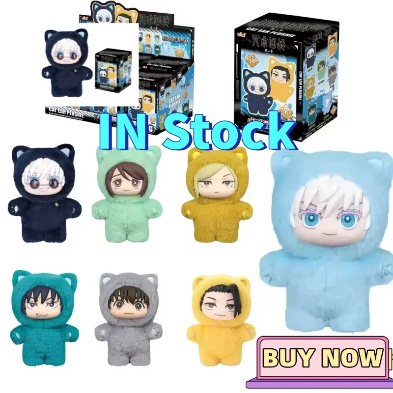 NEW BANDAI Jujutsu Kaisen 2 Cat Ear Plush Series Blind Box Mystery Box Anime Character Room Decoration Halloween Children's Gift