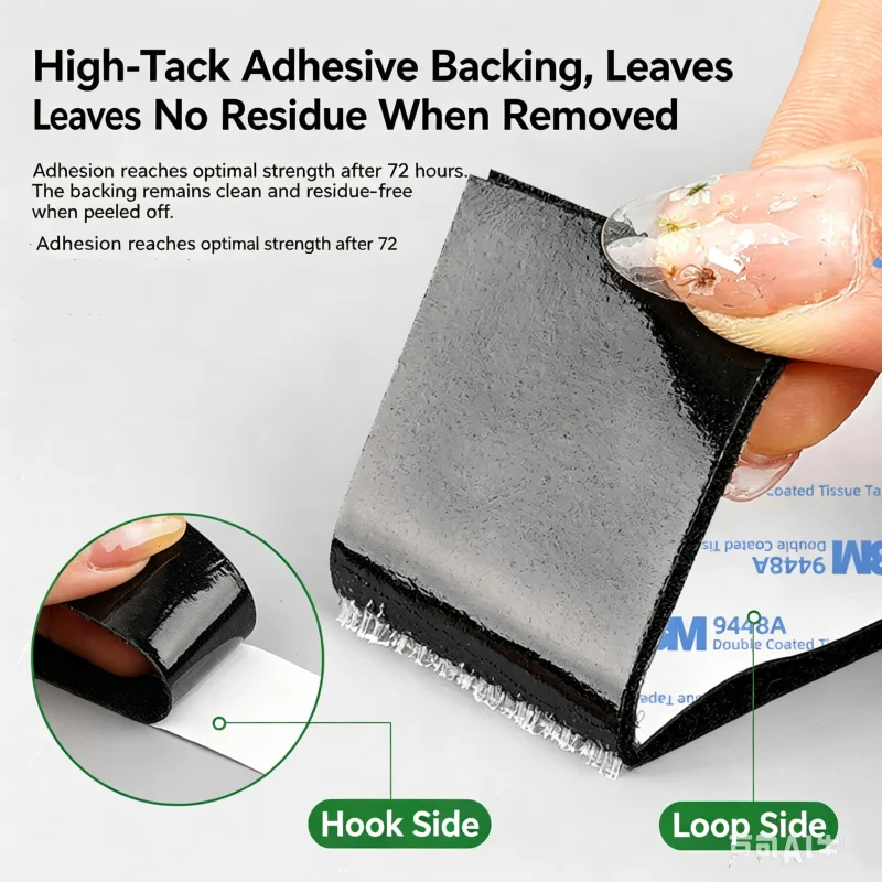 3M Strong Adhesive-backed Hook & Loop Fastener Tape High-Viscosity Traceless Self-Adhesive Fastening Tape High Temperature