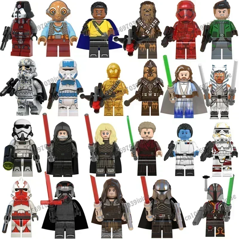 Hot Toys STAR WARS Han Solo Luke Skywalker Robot Figure Toy Bricks Assembling Doll Building Blocks Child Present WM971 WM973