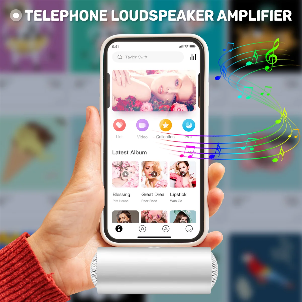 แจ็ค 3.5 มม.สเตอริโอมินิลําโพงแบบพกพา MP3 เครื่องเล่นเพลงลําโพงเครื่องขยายเสียงลําโพงสําหรับโทรศัพท์มือถือแท็บเล็ต PC-สีขาว