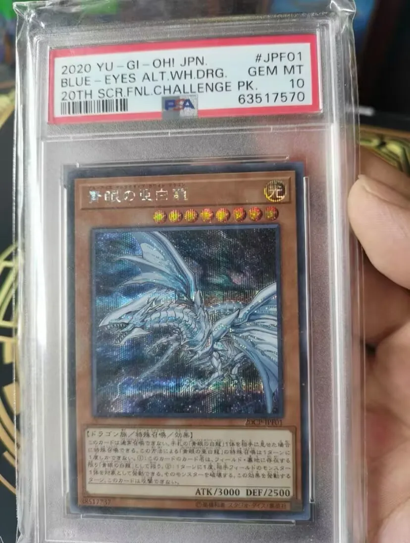 Yugioh-dragón blanco alternativo de ojos azules, PSA10, 20th Final Challenge, 20CP-JPF01