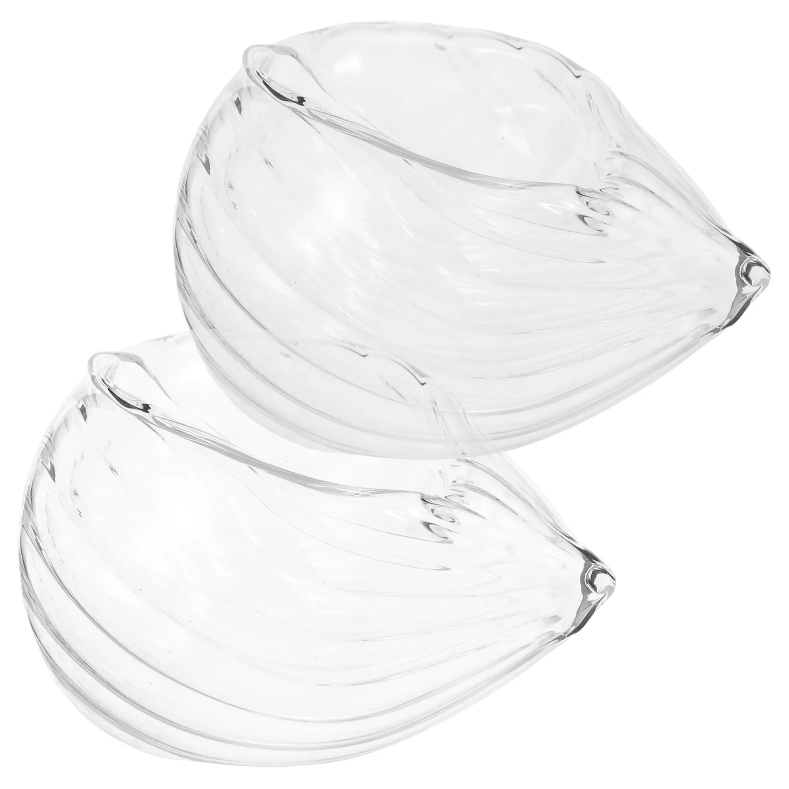 2Pcs Clear Conch Shell Cocktail Glasses Ribbed Seashell Cups Ocean Bar Party Glassware Martini Margarita Whiskey