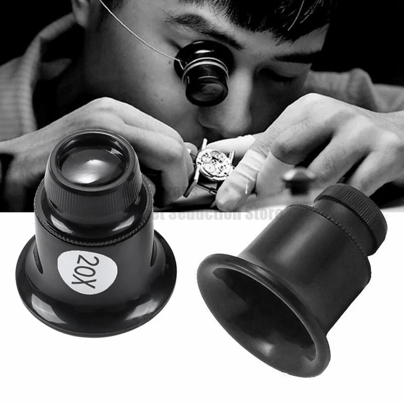 Monocular Magnifier 3X 5X 10X 15X 20X Portable Jewelry Watch Repair Tool Professional for Watchmakers Loupe Magnifying Glass