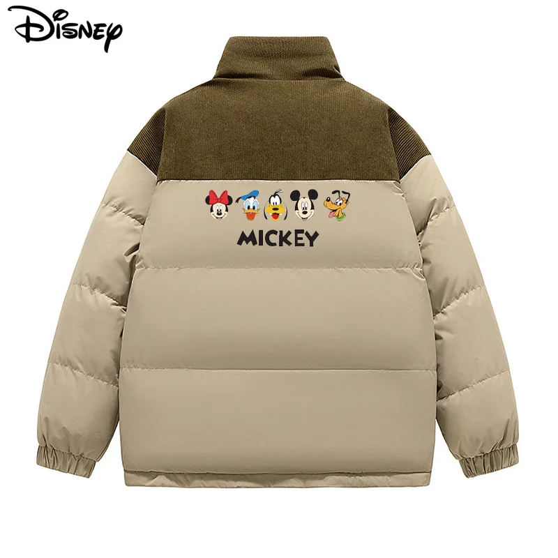 Disney New Arrival Brand Clothing Top Fashion Mickey Mouse Print Logo Loose Cardigan Winter Coat Casual Cotton-padded Jacket