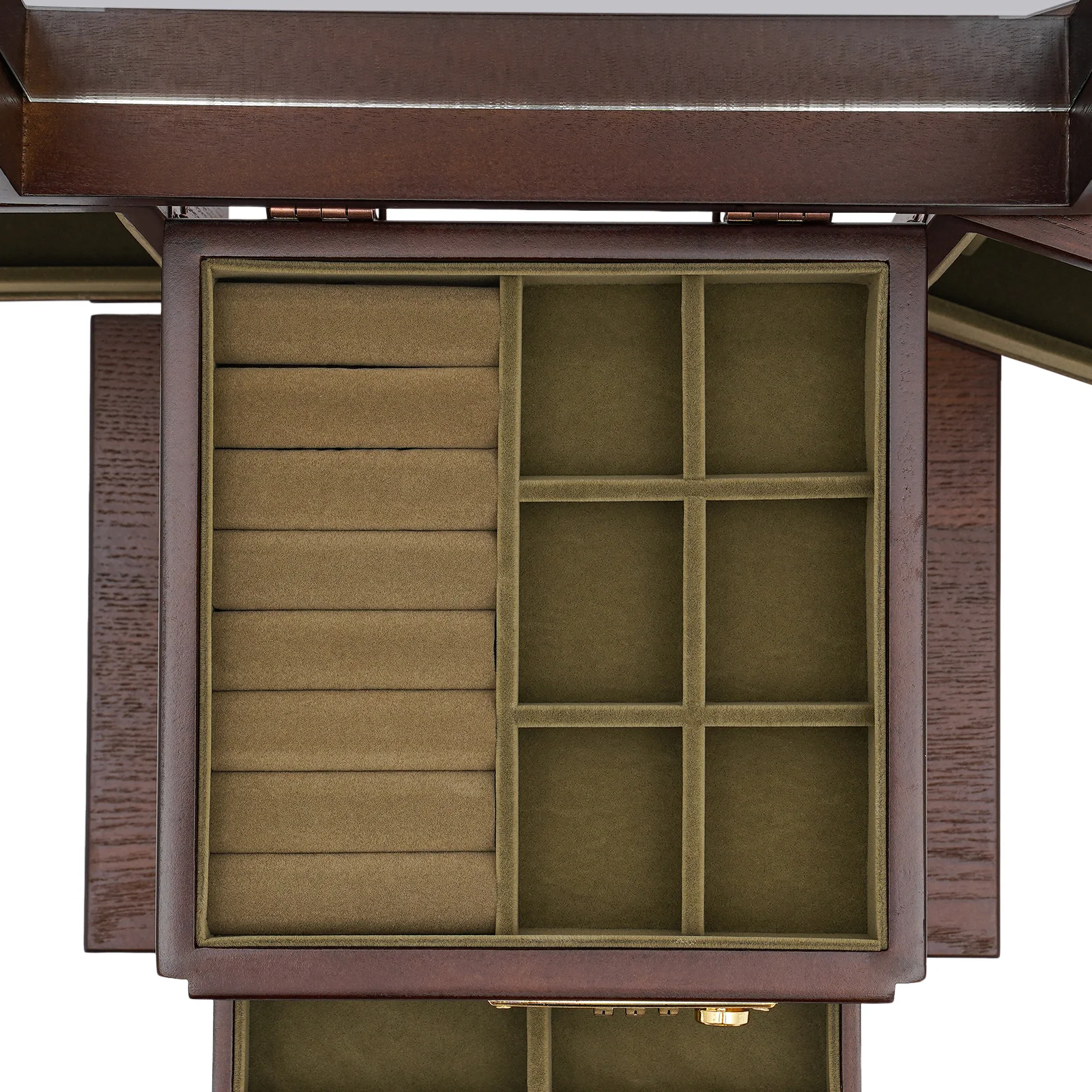 Schmuckaufbewahrungsbox, exquisiter und rustikaler Schmuck-Organizer, leicht zu reinigen, ideales Geschenk für Schlafzimmer/Wohnzimmer/Ankleidezimmer – Detail 6