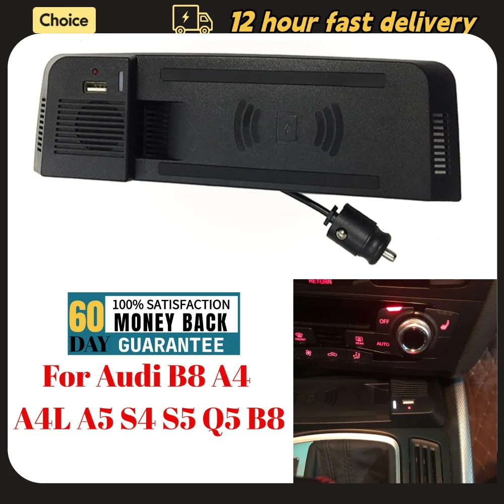 Chargeur rapide de voiture 15W, pour Audi A4 B8 B9 A4 Allroad A5 S5 RS5 Q5 SQ5, adaptateur de support de téléphone, chargeur de batterie de voiture USB