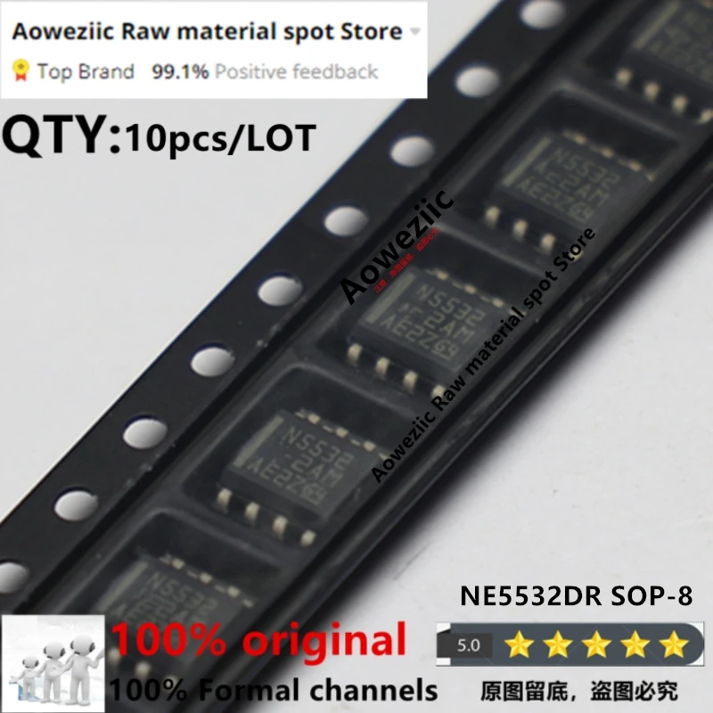 Aoweziic 2022 + 100% novo importado ne5532dr ne5532 ne5534dr ne5534 sop-8 amplificador operacional duplo