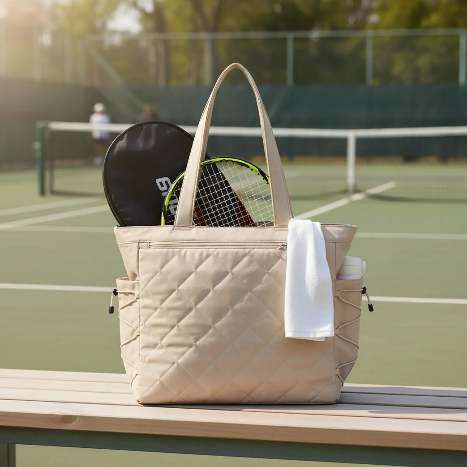 Tennis Bag with Shoe Compartment Holds 2-4 Rackets Waterproof Tennis Tote for Sports Training