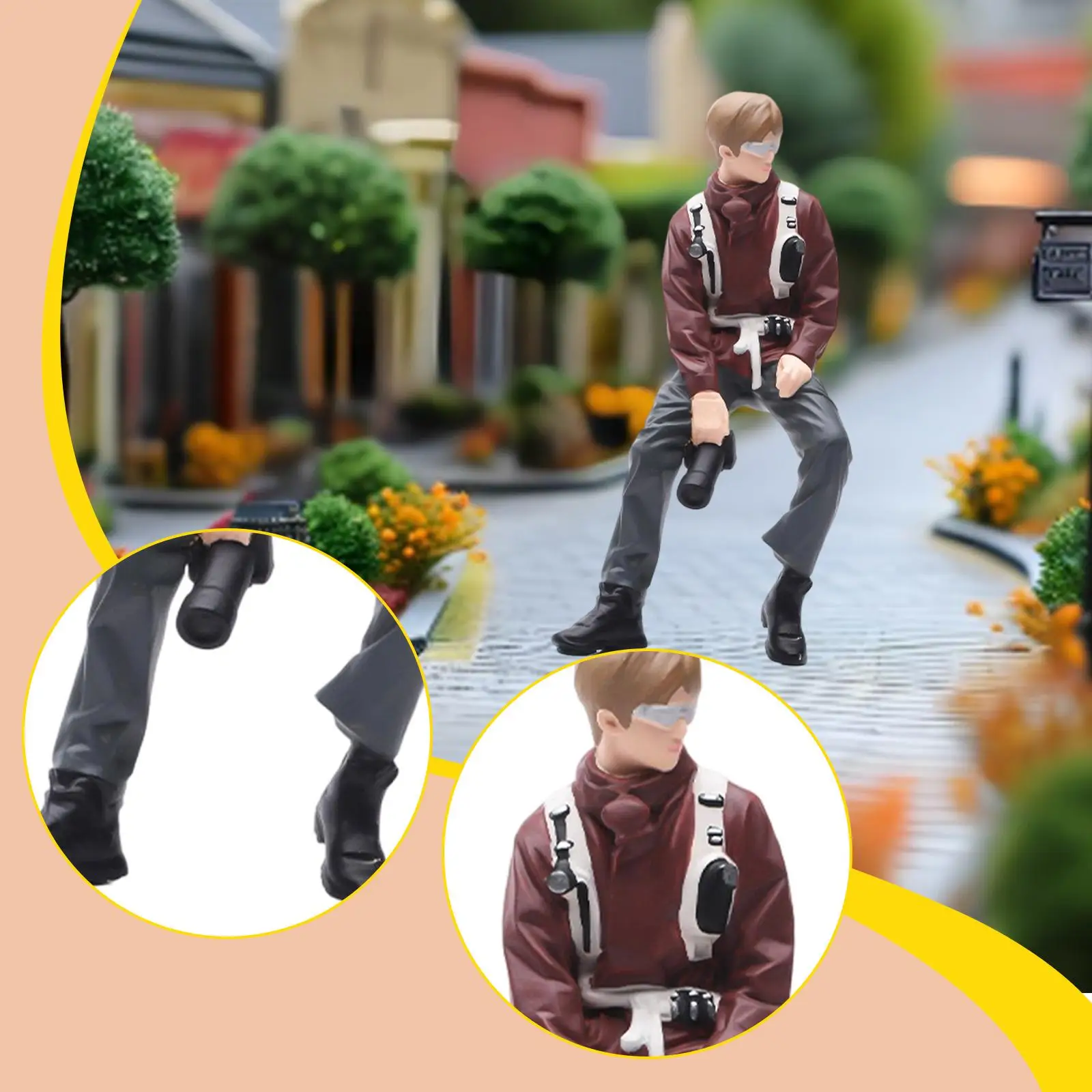 

1/24 Scale Man Miniature Figure Photographer Decorative Mini People Figurine