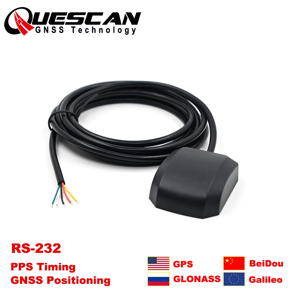 

QUESCAN 5 В RS232 GPS PPS-приемник NMEA 0183 1 PPS модуль GPS Galileo ГЛОНАСС BeiDou M10 GNSS-приемник RS-232 NMEA0183 1-25 Гц