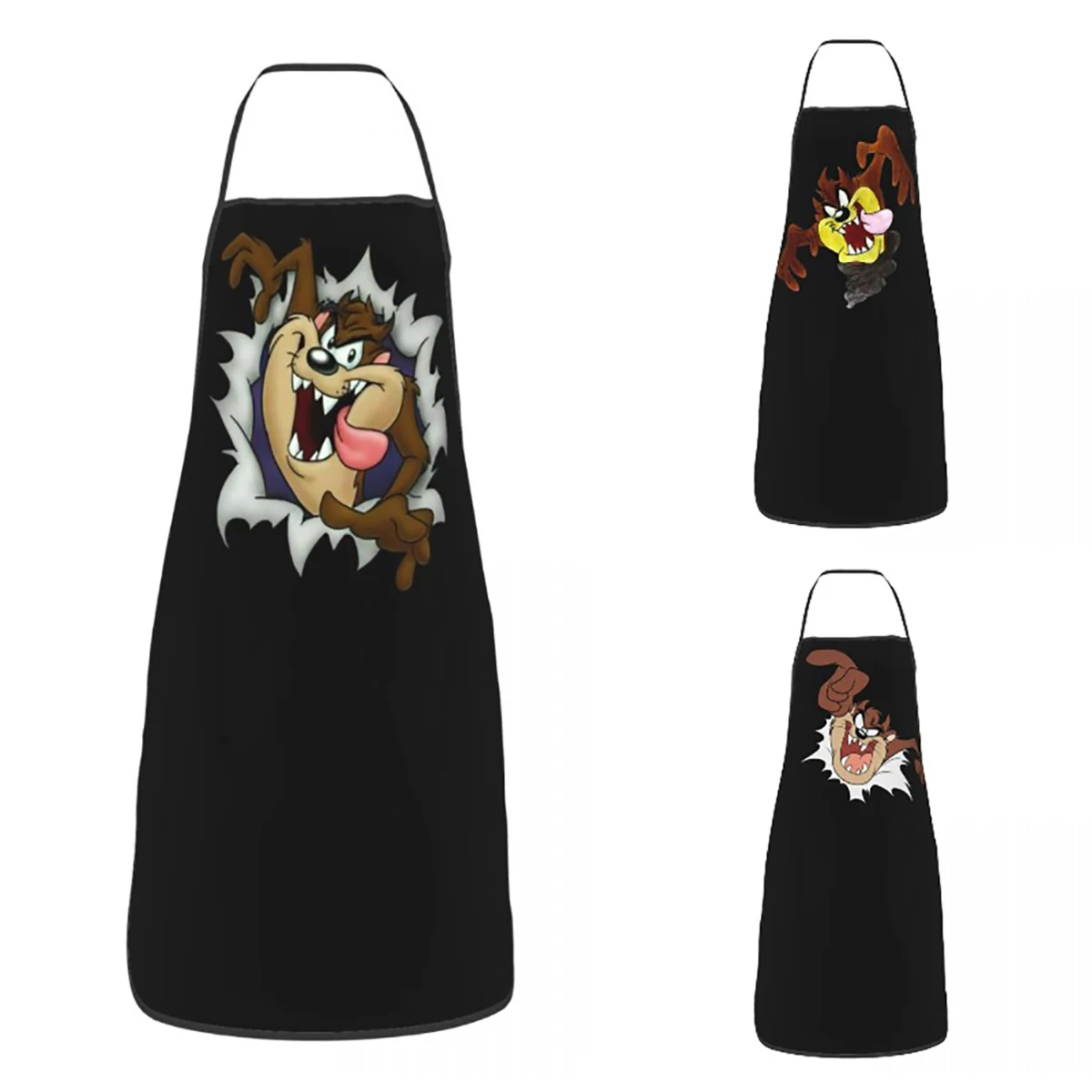 Custom Bib Tasmanian Devil Aprons for Men Women Unisex Adult Chef Kitchen Cooking Taz Cartoon Tablier Cuisine Painting