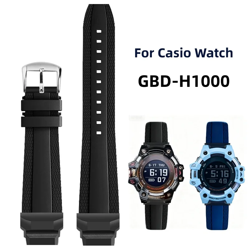 

FKM Rubber Strap for G-SHOCK Casio Smart Watch GBD-H1000 GBD H1000 Fluororubber Watch Band Waterproof Sports Bracelet Wristband