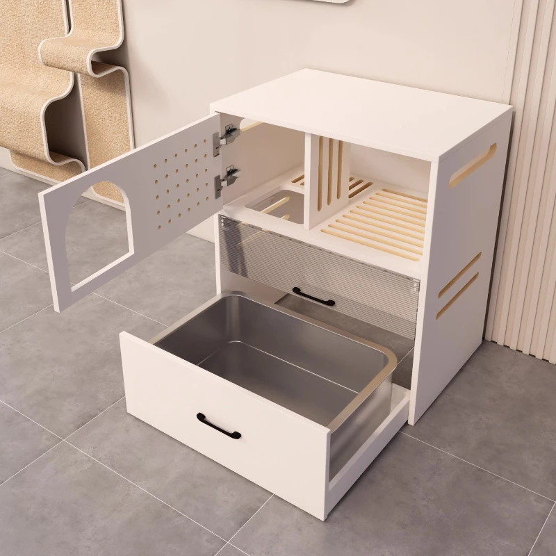 oversized sand-proof splash-proof semi-closed cat cabinet