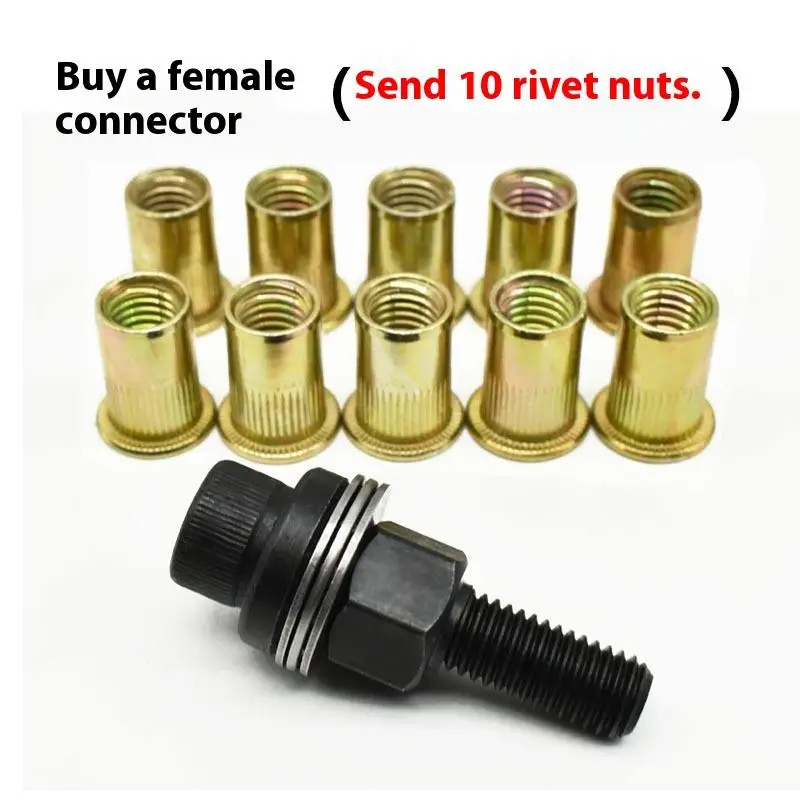 11Pcs Manual Riveter Nut Tool Accessory For Nuts M3 M4 M5 M6 M8 M10 M12 Simple Installation Hand Rivet Nut.