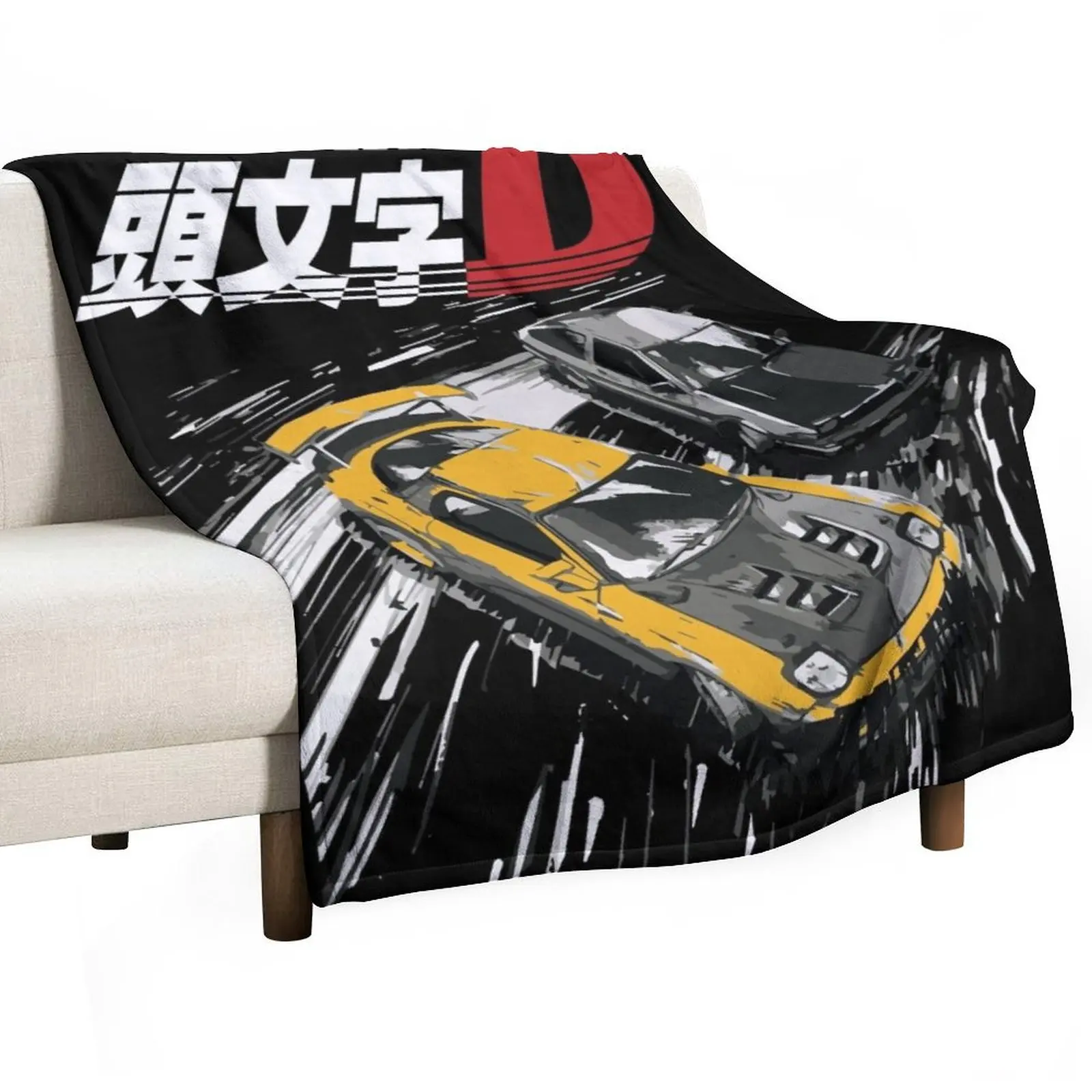 Initial D - Mountain Drift Racing Tandem AE86 vs FD rx-7 Throw Blanket Furrys Thins sofa bed Plush Blankets