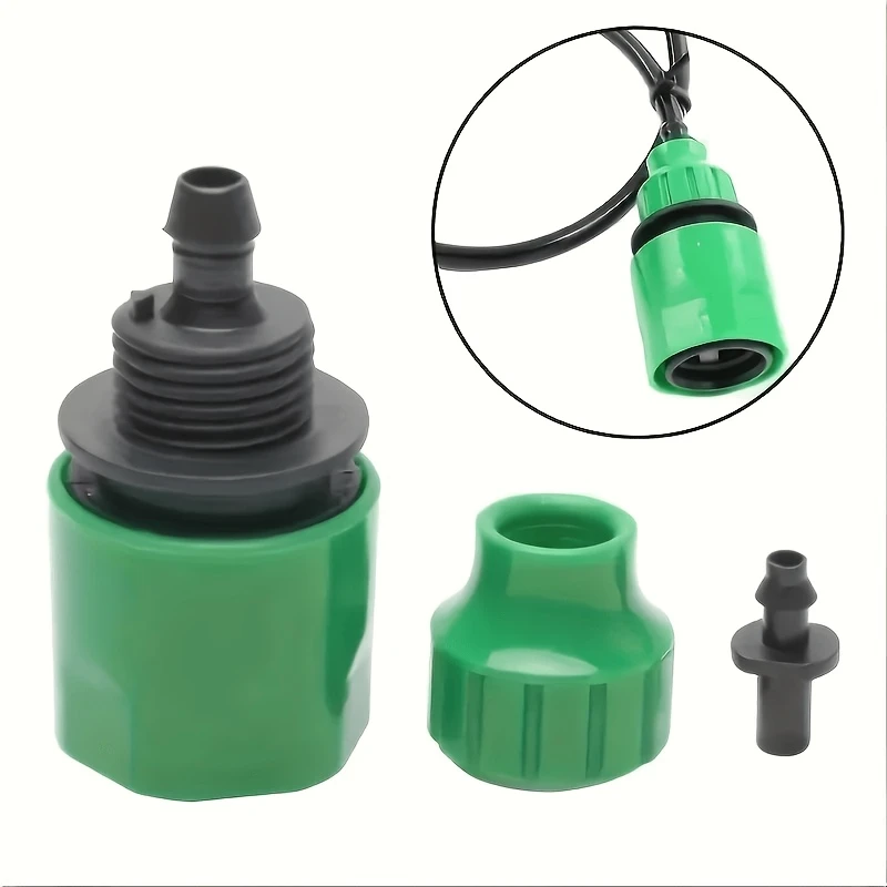3pcs Drip Tape Quick Connector Adapter Gardening Watering System Tool Irrigation Tubing Connector With 1/4