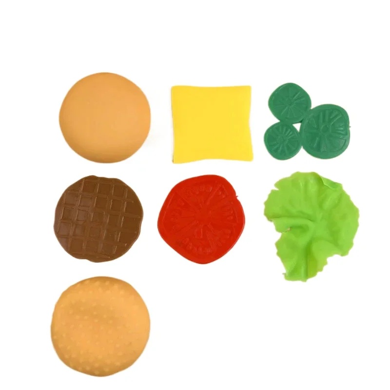 2025 New Creative Detachable DIY Super Soft Simulation Burger Wet Squishy Pinch Squeeze Toy Adult Spoof Hamburger Kids Toy Gifts