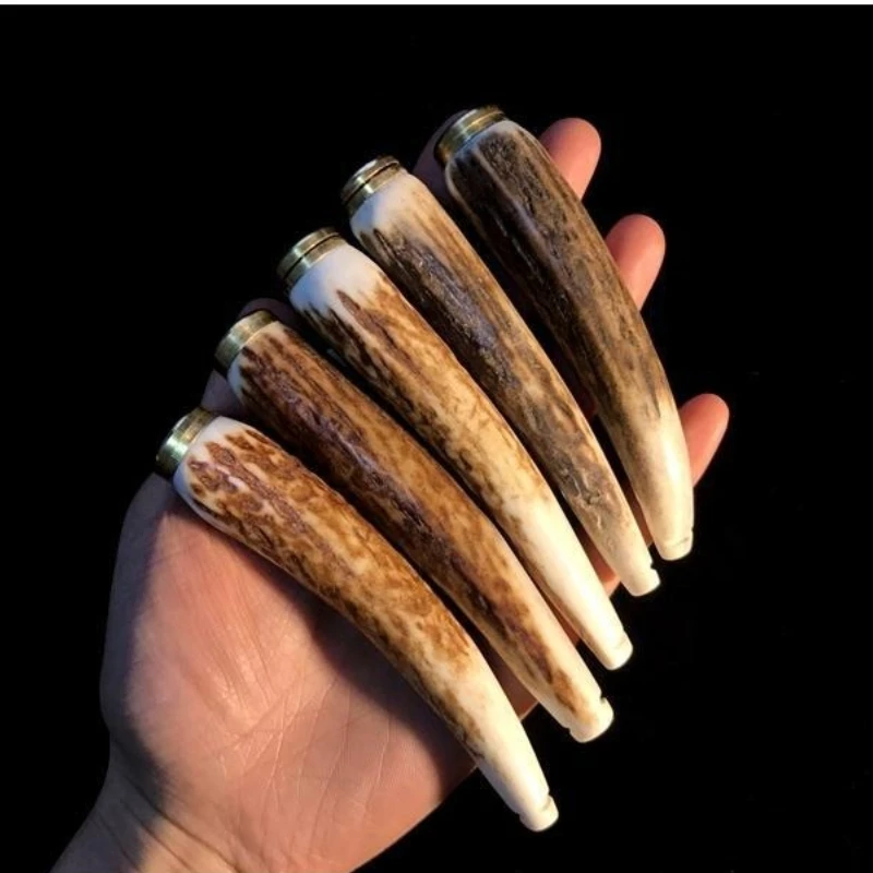 Natural Deer Horn Cigarette Mouth Men's Filter Father's Day Gift Home Decoration Accessories Statue Sculpture