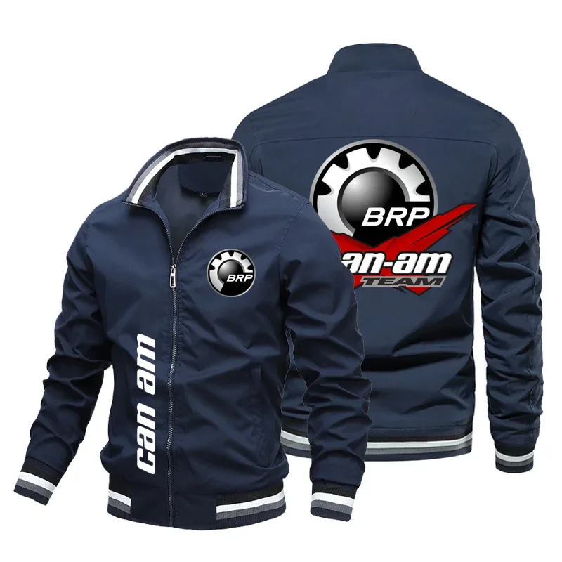 New Men\'s Coat Brp Can Am Logo Printed Jacket Ritsling Outdoor Sports Bisbol Motorcycle Racing Motor Windcheel