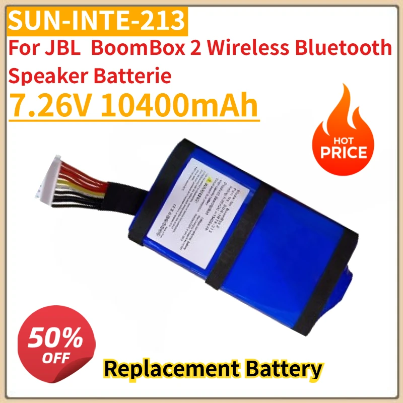 

High Quality New SUN-INTE-213 Replacement Battery 7.26V 10400mAh For JBL BoomBox 2 Wireless Bluetooth Speaker Batterie
