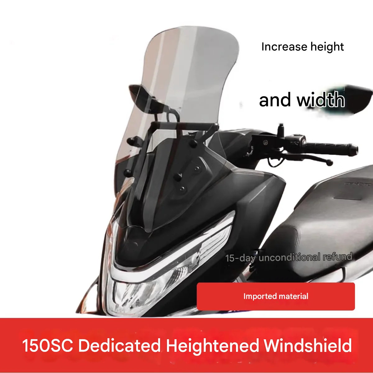 Stylish Heightened Wind Visor for CFMOTO 150SC, Modified Windshield & Stable Installation