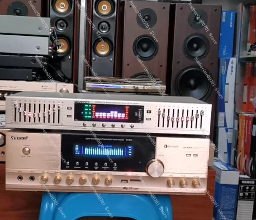 20-Band EQ Equalizer with USB Bluetooth HiFi Stereo Home Audio Bass Treble Adjustment Graphic Equalizer