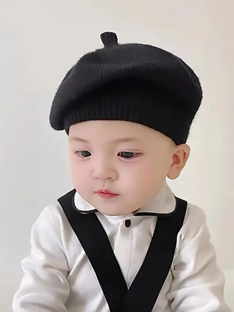 Bébé rue danse Hip Hop chapeau coton printemps automne enfant en bas âge casquette écharpe pour garçons filles chaud couleur unie enfants