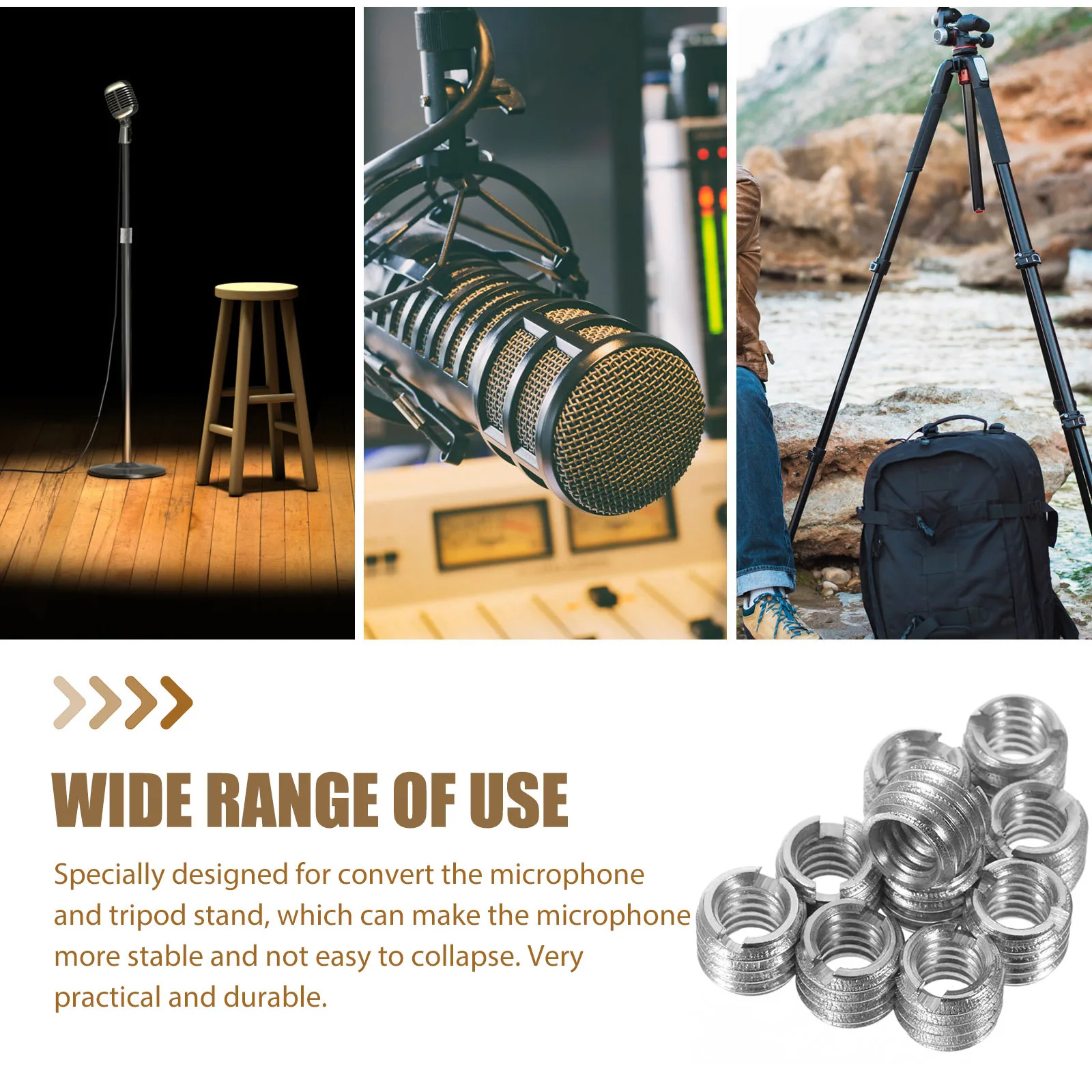 

10Pcs Screw Thread Adapter Tripod Accessories 3 8 to 1 4 Mic Stand Adapter for Camera Video Recorder Stabilizer