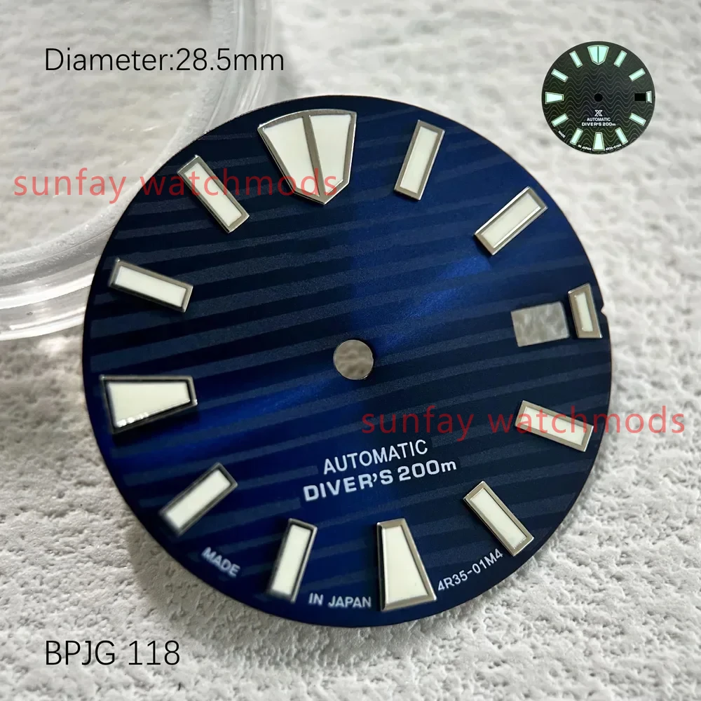 28.5mm Prospex series samurai index dial suitable for NH35/NH36/4R/7S automatic movement watch accessories