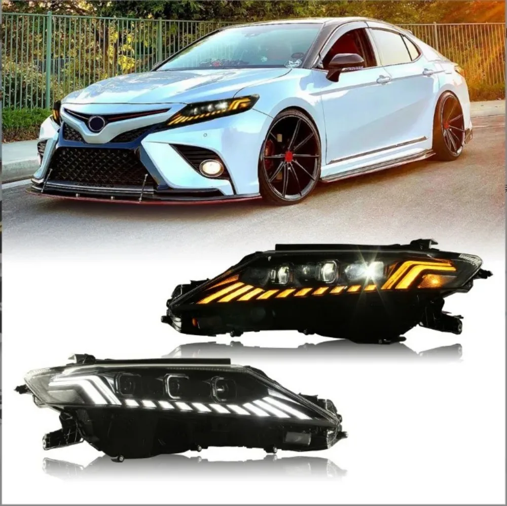 LED Headlights for Toyota Camry 2018-2023 SE XSE LE XLE Sequential Turn Signal Animation DRL Front Lamp Custom Replacement