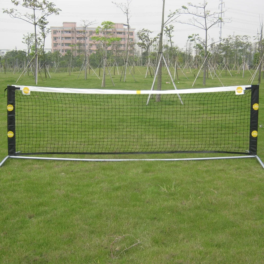 Filet de tennis rétractable en acier et poteau, portable, pour plage, badminton, volley-ball, 514, 10 pieds