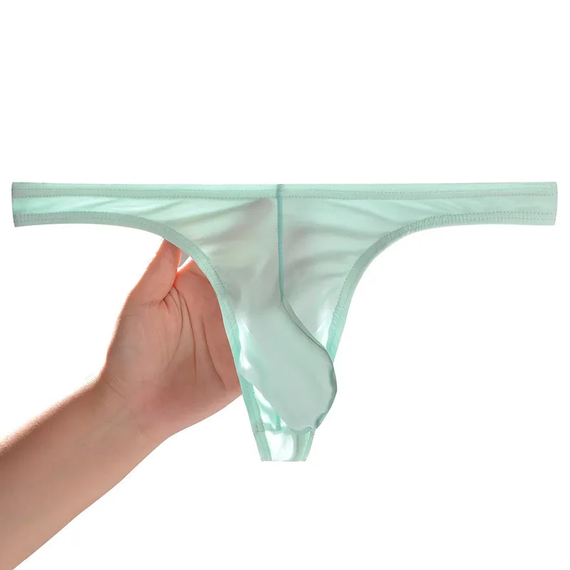 

Men's Sexy T Back Thongs Underwear Cotton Breath Comfort Elastic Soft Sweat Absorp Gays Erotic Low Waist U Convex Pouch G-string