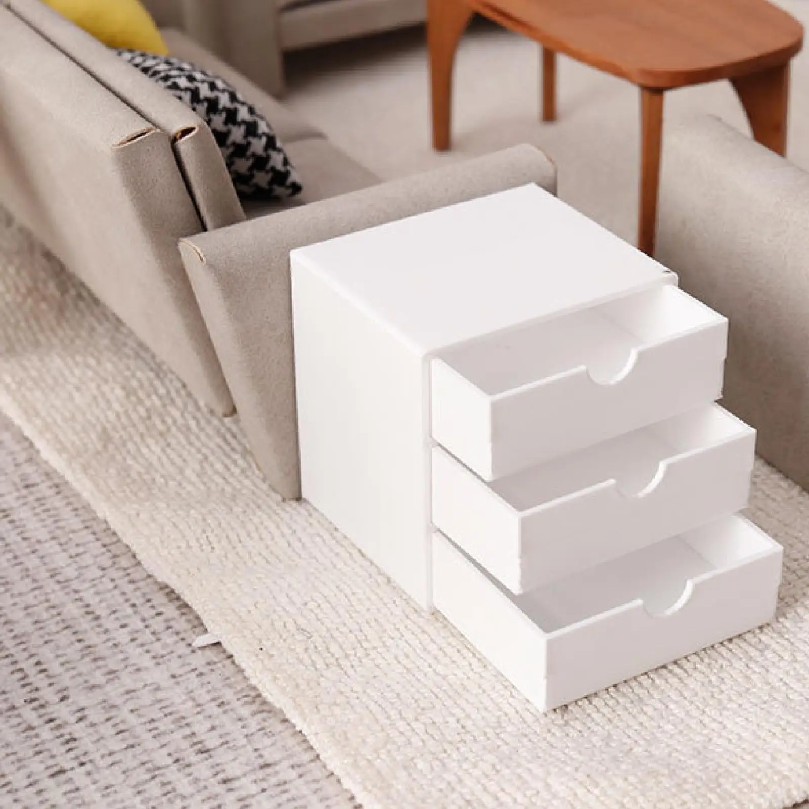 

Modern 1 12 Dollhouse Cabinet Plastic Miniature Furniture Storage File Drawers Bedroom Decor Accessories for Mini House